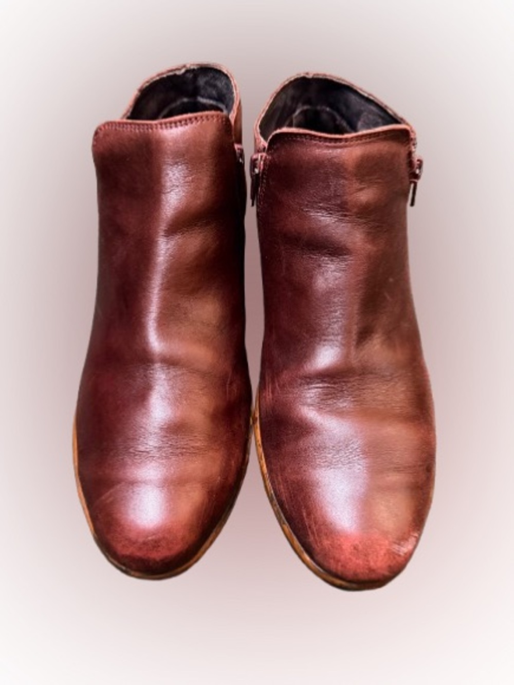 Naot Helm Leather Ankle Boots Bordeaux Side Zip Comfort Boots EU 41 US 10